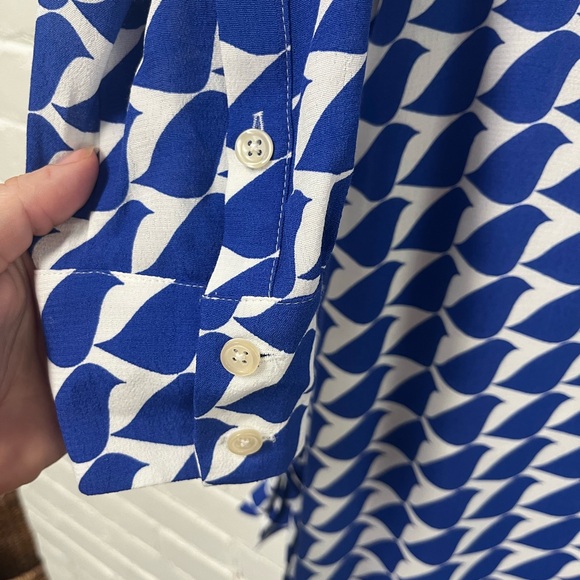 Kate Midi Shirt Dress in Mazarine Blue Birdie. Size 8 US - Picture 7 of 12